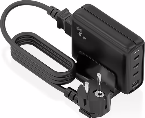 AISENS Cargador Sobremesa GaN 140W, 3x USB-C PD3.1 QC4.0 QC5.0, 1x USB-A QC3.0, | ASCH-140W4P056-BK | 8435739903223 imagen 1