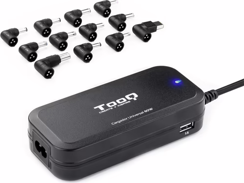 Cargador TooQ 90W 12 DC 2xUSB Negro (TQLC-90BS02AT) | 8433281007246 imagen 1