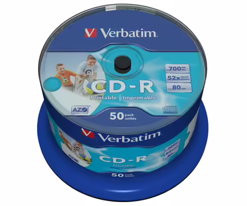 CD-R VERBATIM 50 UNIDADES 700MB 54x IMPRIMIBLE 43438 | 0239424343824 imagen 1