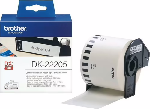 Cinta de Papel Continua BROTHER 62mm 30.48m (DK-22205) | DK22205 | 4977766628198 imagen 1