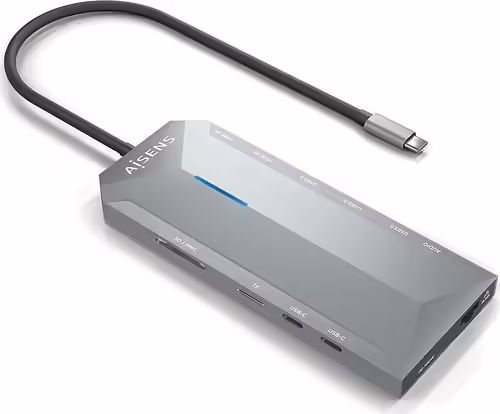 AISENS USB-C Dock 12 En 1, USB-C A 2xHDMI, 1xRJ45, 3xUSB-A, 2xUSB-C, 1xUSB-C PD, | ASUC-12P005-GR | 8436574709209 imagen 1