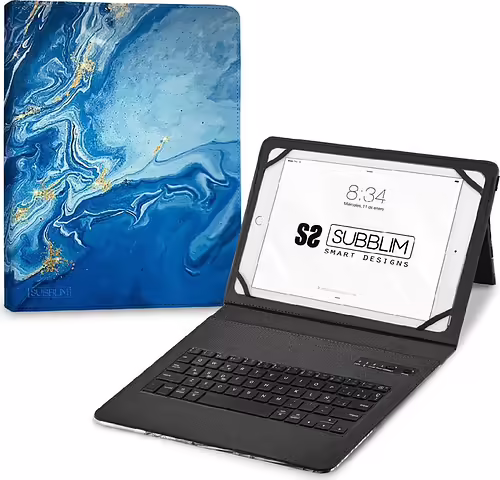 SUBBLIM Funda con Teclado Keytab Pro BT Trendy Marmol Azul | SUBKT5-BTTB01 | 8436586742416 imagen 1