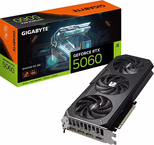 TARJETA DE VIDEO NVIDIA GIGABYTE RTX5060 GAMING OC 8GB GDDR7 PCIE 5.0 | 9VN5060GO-00-G10 | 4719331356408 imagen 1