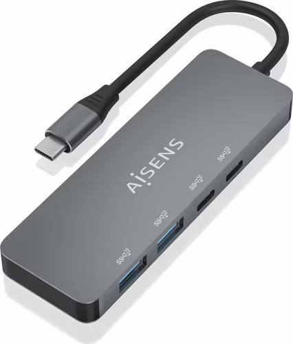 Hub AISENS USB-C a 2xUSB-A/2xUSB-C Gris (A109-0694) | 8436574708141 imagen 1