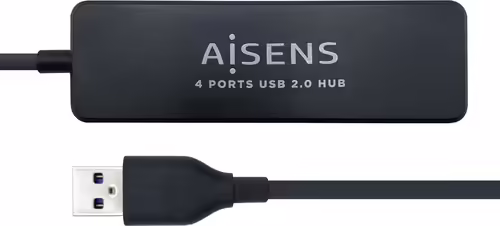 Hub AISENS USB 2.0 a 4xUSB 2.0 30cm Negro (A104-0402) | 8436574704099 imagen 1