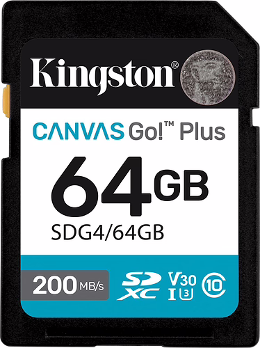 Kingston SDXC Canvas Go Plus 64Gb Gen4 (SDG4/64GB) | 0740617347678 imagen 1