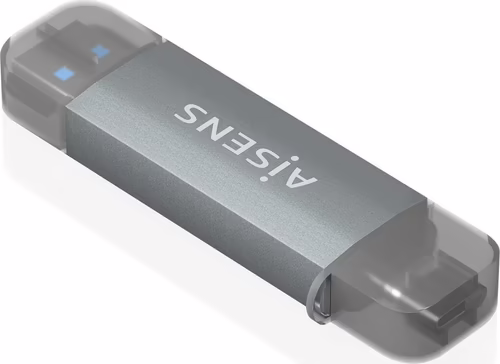 AISENS Lector de Tarjetas SD, Micro SD, MMC, RS-MMC, MMC Micro, USB-A y USB-C, G | ASCR-2AC08-GR | 8435739901205 imagen 1