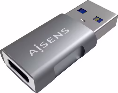 AISENS Mini Adaptador USB 3.2 GEN2 10G 3A, Tipo USB-C/H-A/M, Gris | A108-0655 | 8436574707656 imagen 1