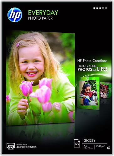Papel Fotográfico HP A4 210x297mm 100 Hojas (Q2510A) | 0882780627062 imagen 1
