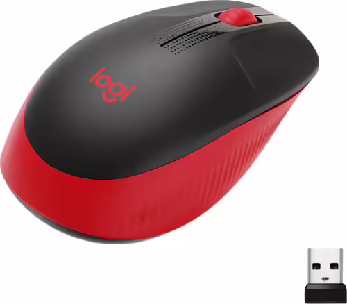 Logitech M190 raton ambidextro rf inalambrico optico 1000dpi negro rojo | 910-005908 | 5099206091856 imagen 1