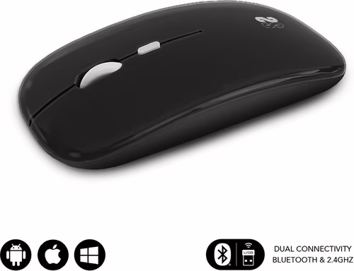RATON INALAMBRICO BLUETOOTH DUAL BATERIA NEGRO SUBBLIM | DFLAT20 | 8436586742249 imagen 1
