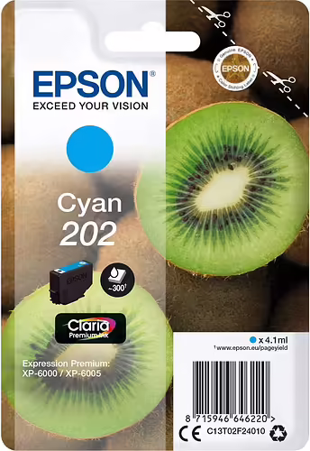 Tinta Epson 202 T02F2 Cian 4.1ml (C13T02F24020) | 8715946646237 imagen 1