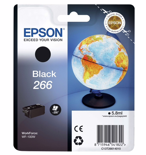 Tinta Epson 266 Negro 5.8ml 250 páginas (C13T26614010) | 8715946541822 imagen 1