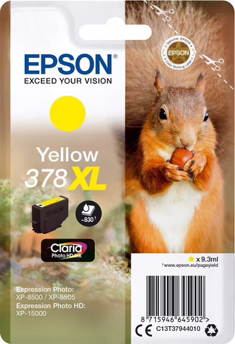 Tinta Epson 378XL Amarillo Claria Photo (C13T37944010) | 8715946645902 imagen 1