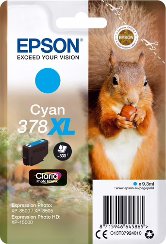 Tinta Epson 378XL Cian Claria Photo (C13T37924010) | 8715946645865 imagen 1