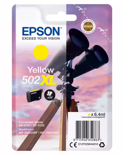 CARTUCHO TINTA EPSON 502XL AMARILLO C13T02W44010 | 8715946652863 imagen 1