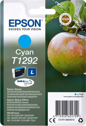Tinta Epson T1292 Cian 7ml 474 páginas (C13T12924012) | 8715946624709 imagen 1