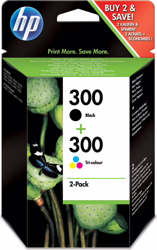 HP Pack de ahorro de 2 cartuchos de tinta original 300 negro/Tri-color | CN637EE. | 0884962770160 imagen 1