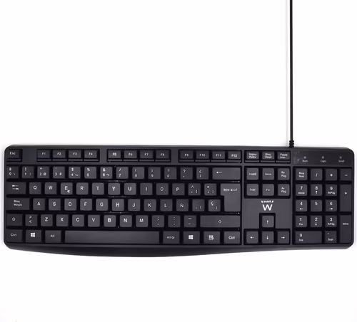 Teclado Ewent USB QWERTY Español Ergonomico Negro | EW3001 | 8052101430332 imagen 1