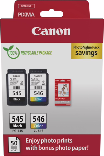 Tinta Canon EcoPack PG-545+CL-546 + 50 Hojas (8287B008) | 8714574680002 imagen 1
