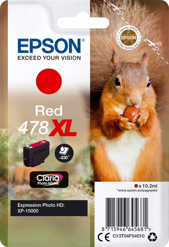 Tinta Epson Claria Photo HD 478XL Rojo (C13T04F54010) | 8715946645681 imagen 1