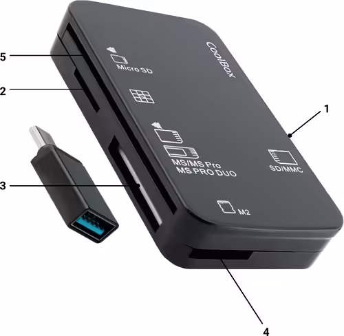 CoolBox COO-CRE-4AC lector de tarjeta USB Negro | 8436624420979 imagen 1