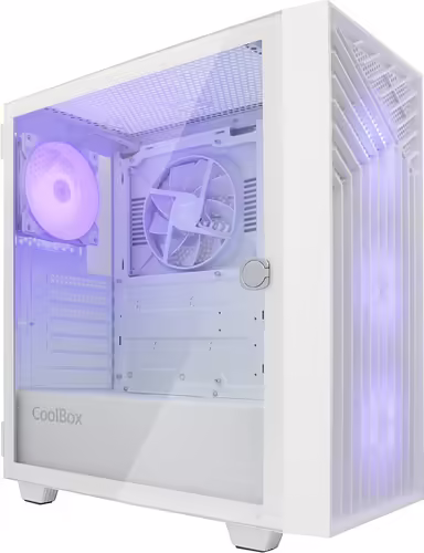 CoolBox GAMING CAJA ATX GA300 GRIDLINE ARGB WHITE USB-C 3.2 GEN1 SIN FTE + 5 VEN | COO-CHA-GA300W-0 | 8436624420689 imagen 1