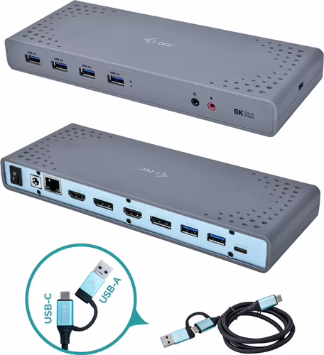 Docking station i-tec usb tipo-c thunderbolt 3 Dual Displayport hdmi negro turqu | CADUAL4KDOCK | 8595611702051 imagen 1
