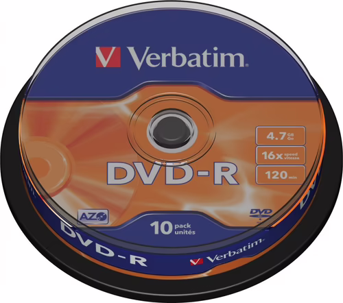 DVD-R VERBATIM 10 UNIDADES 4.7GB 16X 43523 | 0023942435235 imagen 1