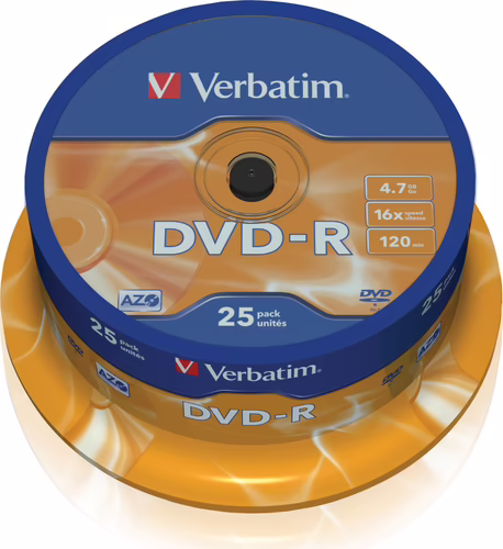 DVD-R VERBATIM 25 UNIDADES 4,7GB 16X 43522 | 0023942435228 imagen 1