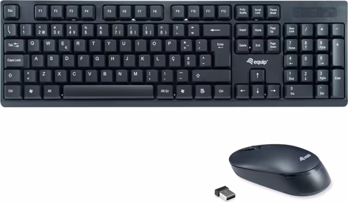 Equip 245222 teclado Ratón incluido RF inalámbrico QWERTY Portugués Negro | 4015867230992 imagen 1