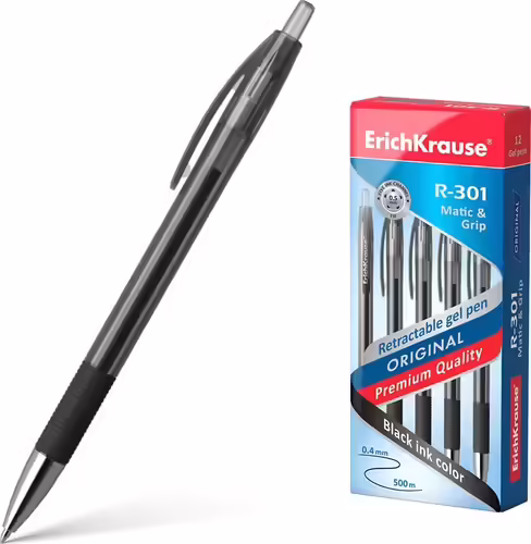 ErichKrause 46815 bolígrafo de gel Bolígrafo de gel de punta retráctil Negro | 4041485468158 imagen 1