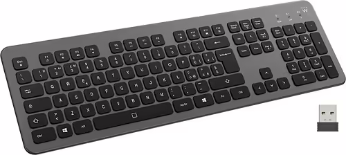 Ewent EW3296 teclado Universal RF inalámbrica + USB QWERTY Español Negro, Gris | 8052101434071 imagen 1