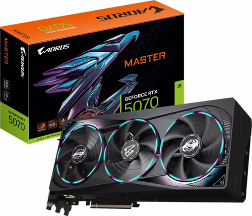 GIGABYTE AORUS GeForce RTX 5070 MASTER 12G Tarjeta Gráfica - 12GB GDDR7, 192 bi | GV-N5070AORUS M-12GD | 4719331355753 imagen 1