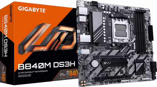 GIGABYTE B840M DS3H Placa base - Procesadores AMD Ryzen 9000, VRM de 8+2+2 fases | 4719331868437 imagen 1