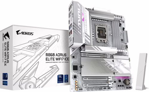 GIGABYTE B860 AORUS ELITE WIFI7 ICE Placa base - CPUs Intel Core Ultra, VRM de 1 | B860 A ELITE WF7 ICE | 4719331866846 imagen 1