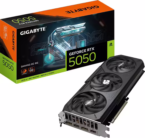 GIGABYTE GeForce RTX 5050 GAMING OC 8G Tarjeta Gráfica - 8GB GDDR6, 128bit, PCI | GV-N5050GAMING OC-8GD | 4719331356750 imagen 1