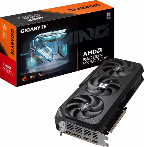 GIGABYTE Radeon RX 9070 XT GAMING OC 16G Tarjeta Gráfica - 16GB GDDR6, 256 bits | GV-R9070XTGAMING OC-16GD | 4719331355524 imagen 1
