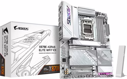 GIGABYTE X870E AORUS ELITE WIFI7 ICE Placa base - Soporta procesadores AMD Ryzen | X870E A ELITE WF7 ICE | 4719331871529 imagen 1