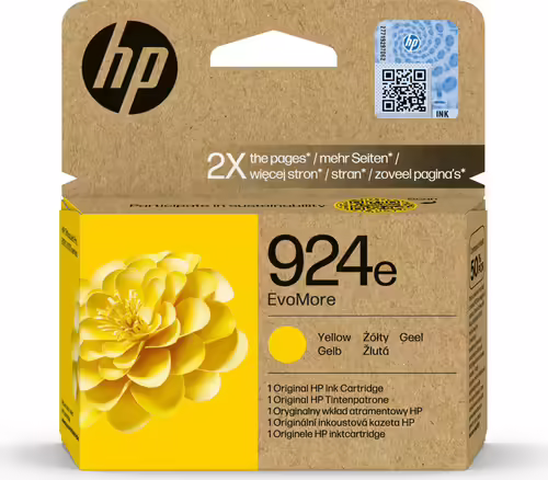 HP 924e Cartucho de Tinta Original EvoMore amarilla | 4K0U9NE | 0196786147494 imagen 1
