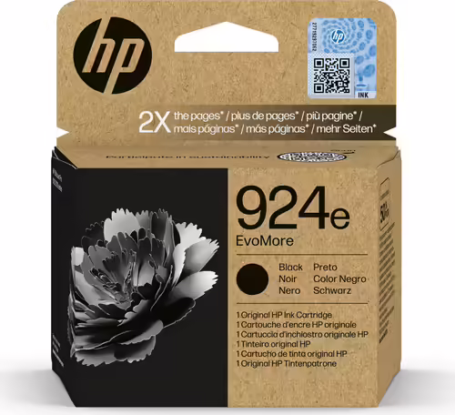 HP 924e Cartucho de Tinta Original EvoMore negra | 4K0V0NE | 0196786147524 imagen 1