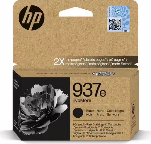 HP 937e Cartucho de Tinta Alta capacidad Original EvoMore negra | 4S6W9NE | 0196786147722 imagen 1