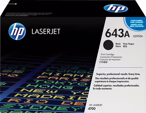 HP Cartucho de tóner original LaserJet 643A negro | Q5950A. | 0829160493879 imagen 1