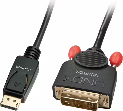 Lindy 41489 adaptador de cable de vÍdeo 0,5 m DisplayPort DVI-D Negro | LINDY41489 | 4002888414890 imagen 1