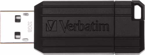MEMORIA USB 2.0 VERBATIM 32GB PINSTRIPE NEGRO 49064 | 3610170002789 imagen 1
