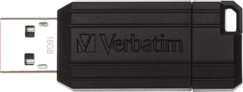 MEMORIA USB 2.0 VERBATIM PINSTRIPE 16GB NEGRO 49063 | 0023942490630 imagen 1
