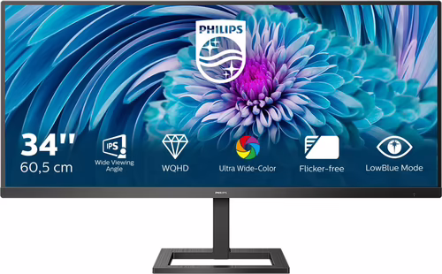 Monitor Philips E Line 34p ips negro 345E2AE/00 | 8712581767587 imagen 1