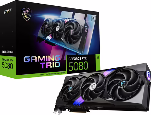 MSI GAMING GEFORCE RTX 5080 16G TRIO OC tarjeta gráfica NVIDIA 16 GB GDDR7 | 912-V531-005 | 4711377292160 imagen 1