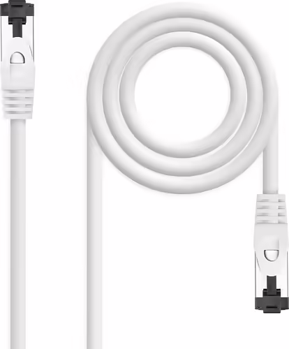 Nanocable Cable de Red Latiguillo Cat.8.1 2GHz LSZH SSTP AWG26, Blanco, 0.5 m | 10.20.2000-W | 8433281015876 imagen 1