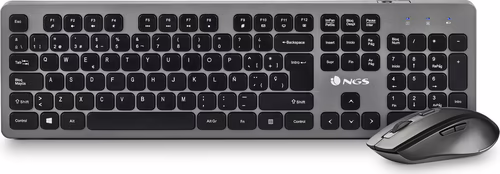 NGS IDOL KIT teclado Ratón incluido RF inalámbrico QWERTY Negro, Plata | IDOLKIT | 8435430624731 imagen 1
